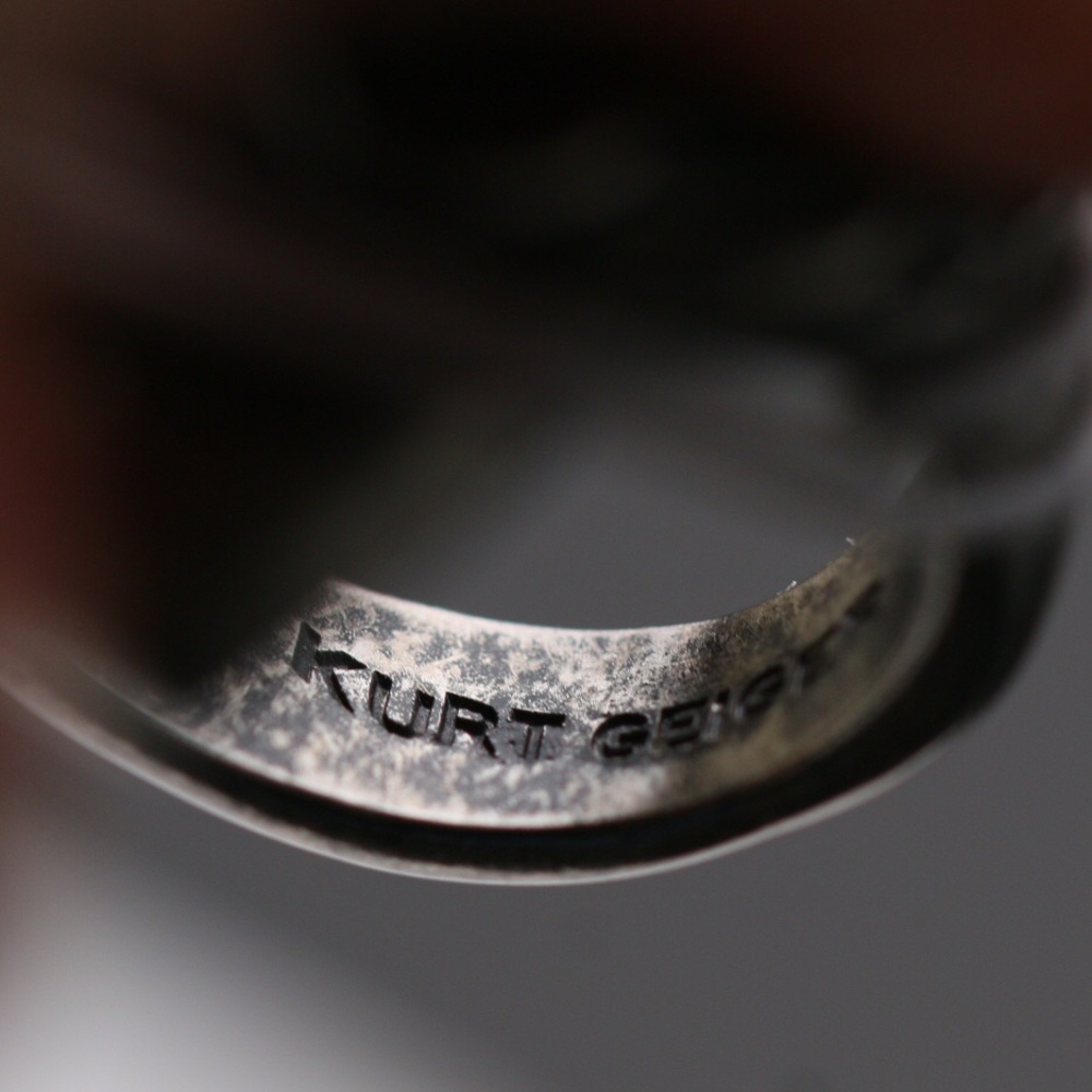 Kurt Geiger London Eagle Chunky Ring Gunmetal Silver Tone Size 7 - Picture 4 of 4